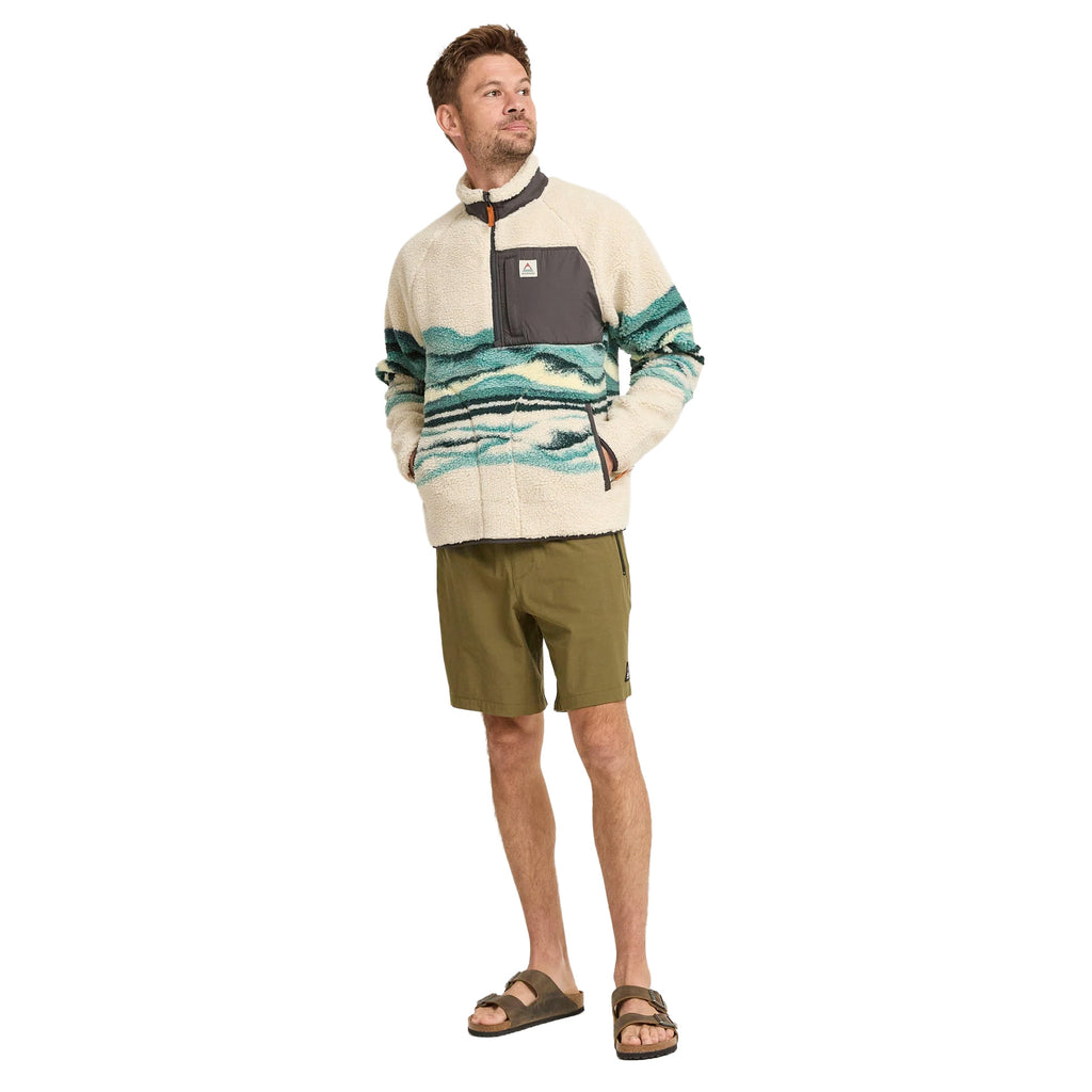Men's Offroad Sherpa 1/2 Zip Fleece - Cream / Blue