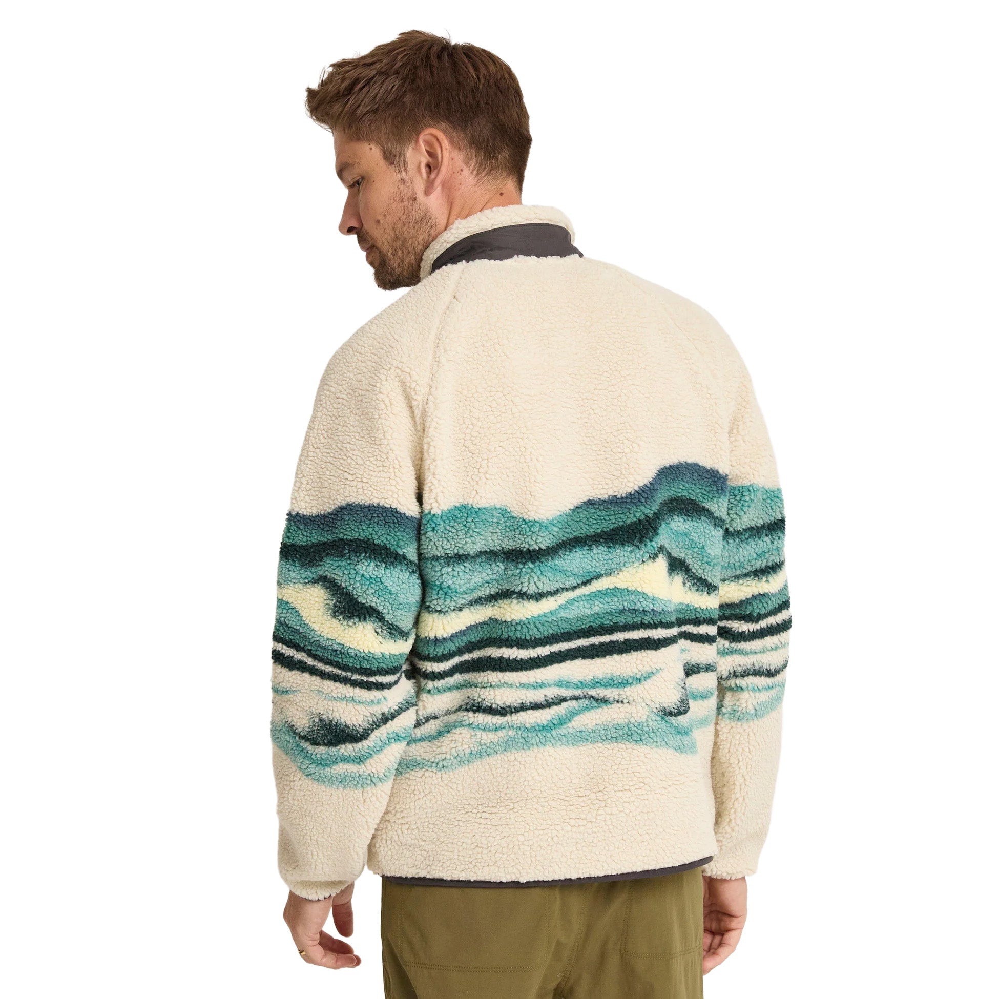 Men's Offroad Sherpa 1/2 Zip Fleece - Cream / Blue