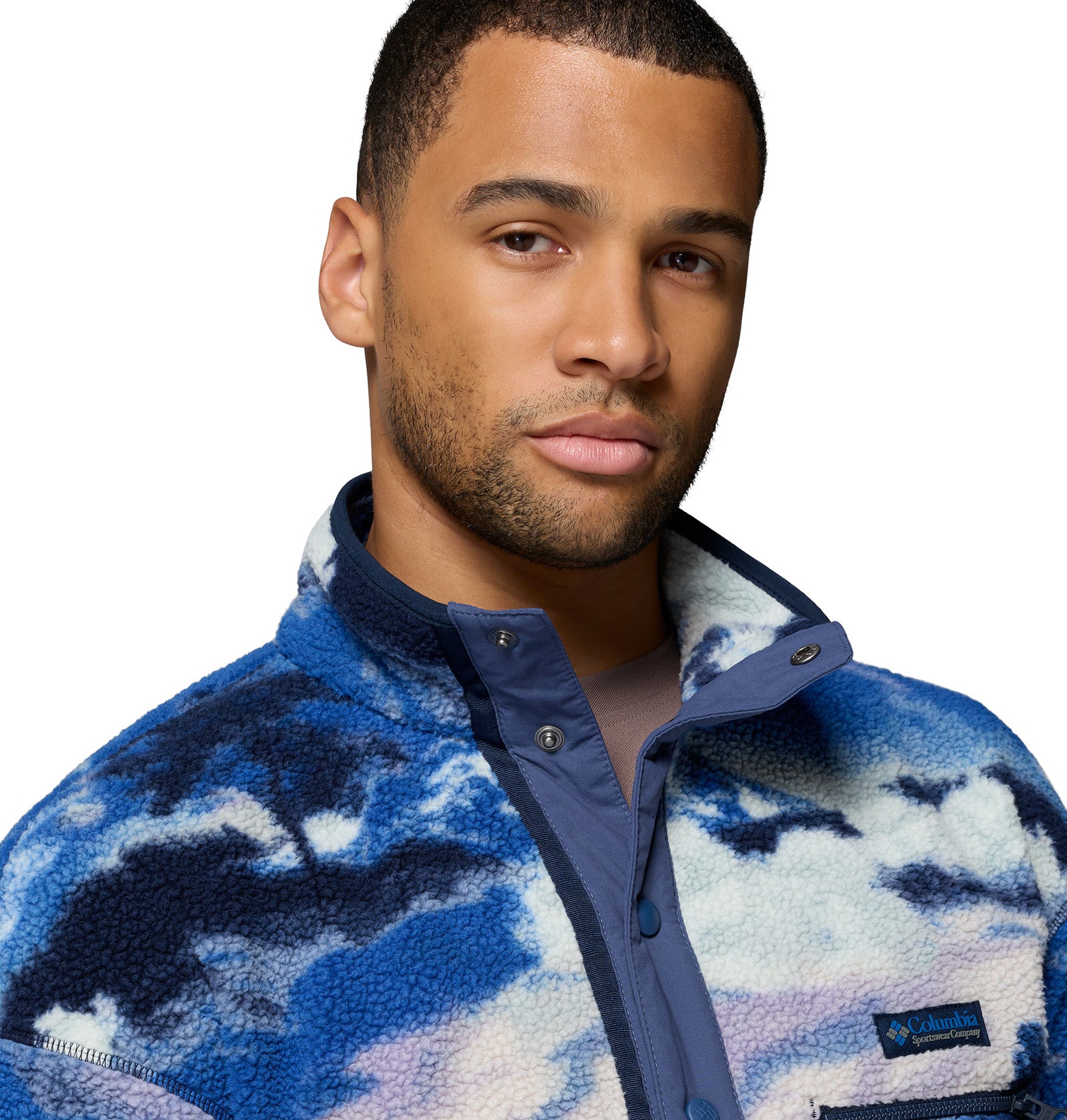 Men's Helvetia II Printed 1/2 Snap Fleece - Blue