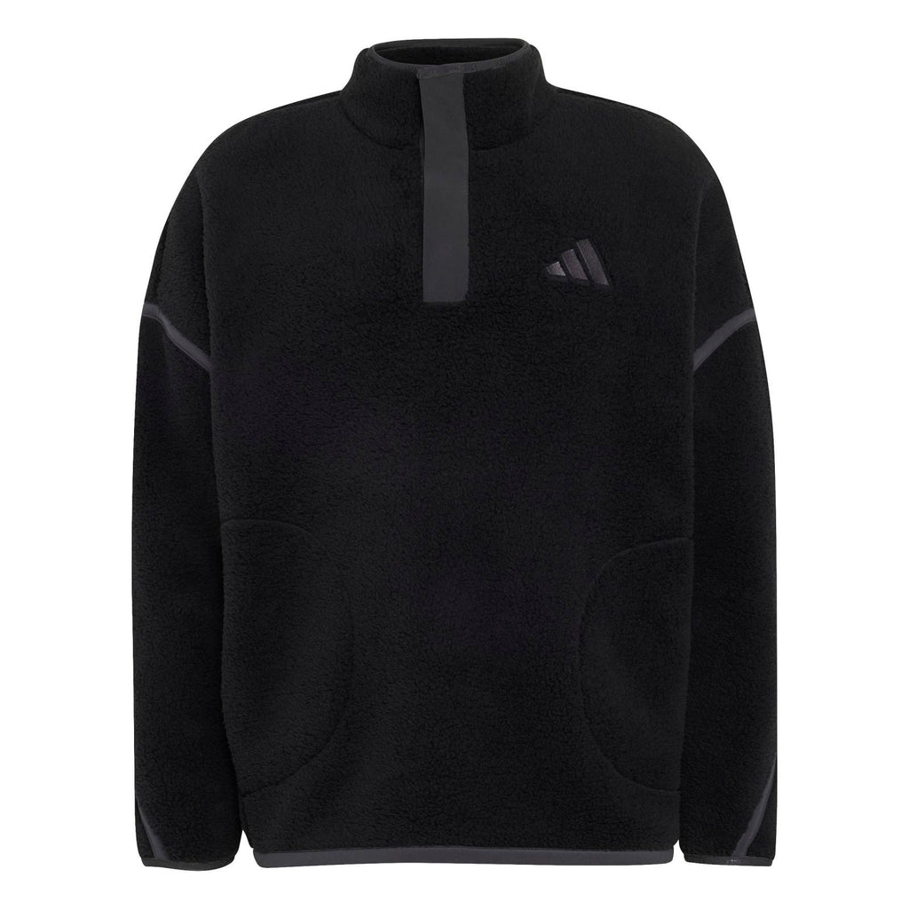 Men's Multi High Pile 1/2 Zip Fleece - Black