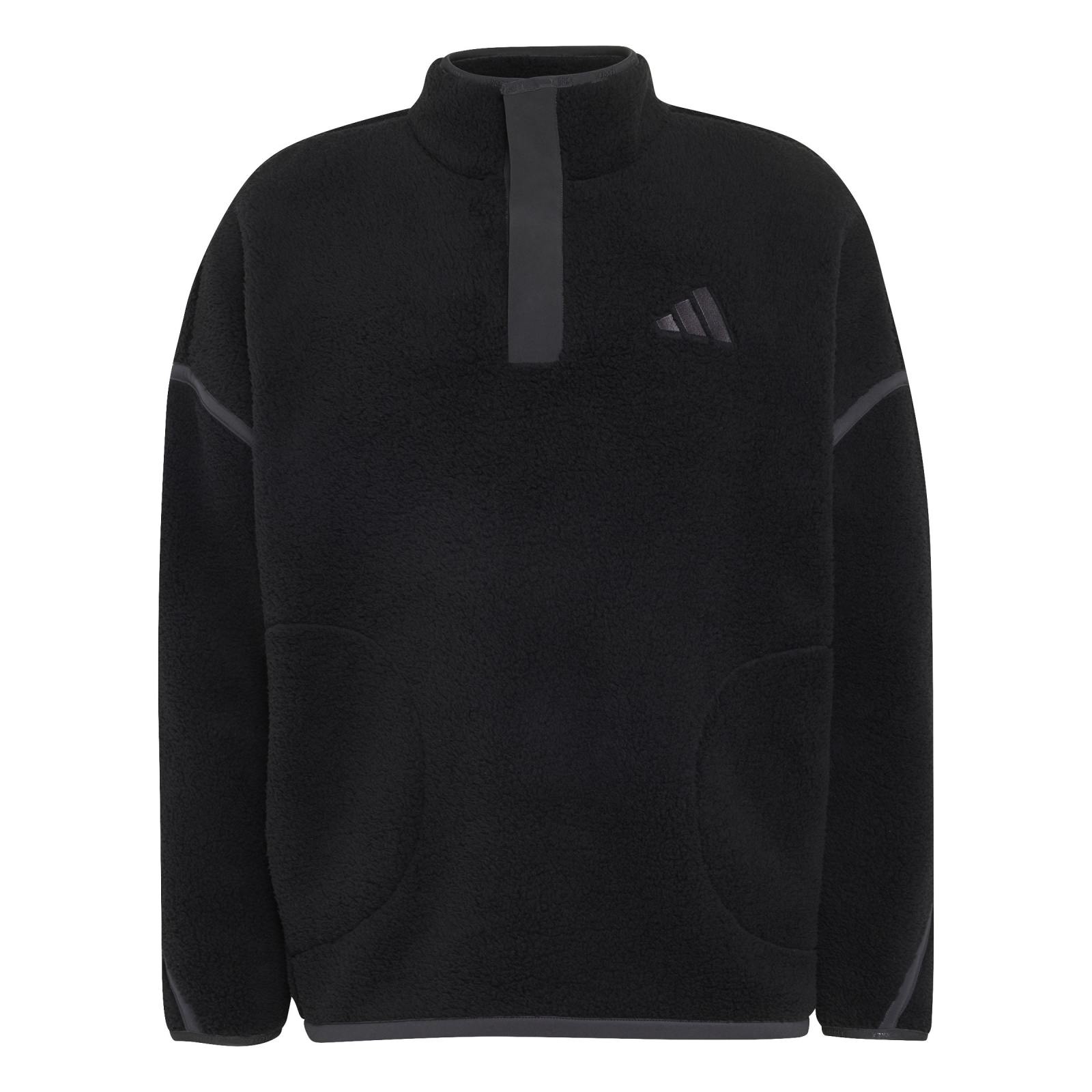 Men's Multi High Pile 1/2 Zip Fleece - Black