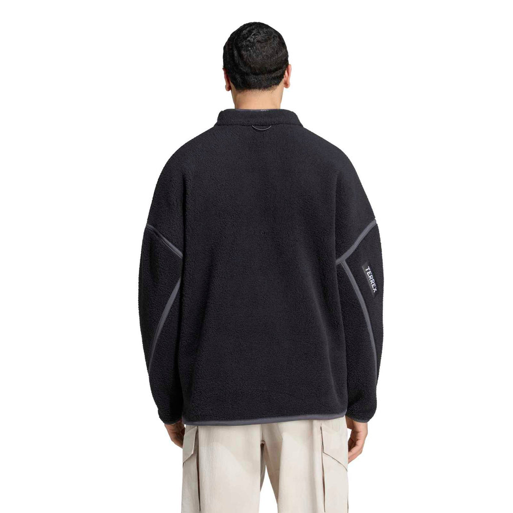 Men's Multi High Pile 1/2 Zip Fleece - Black