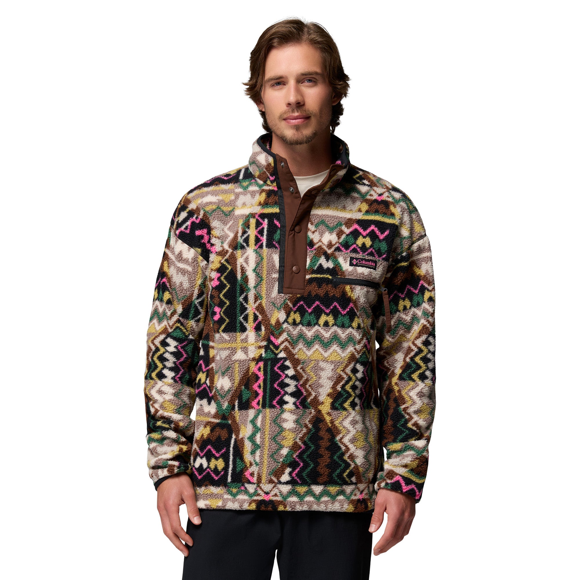 Men's Helvetia II Printed 1/2 Snap Fleece - Black