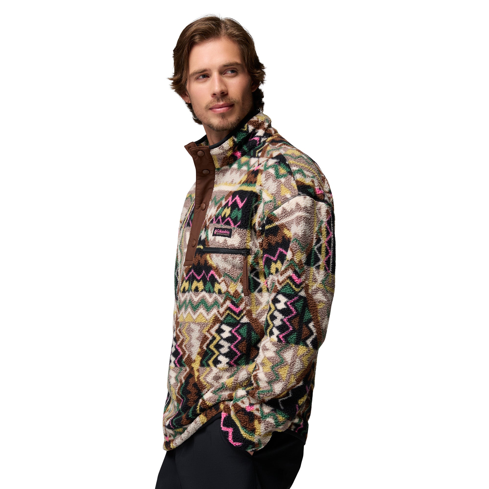 Men's Helvetia II Printed 1/2 Snap Fleece - Black