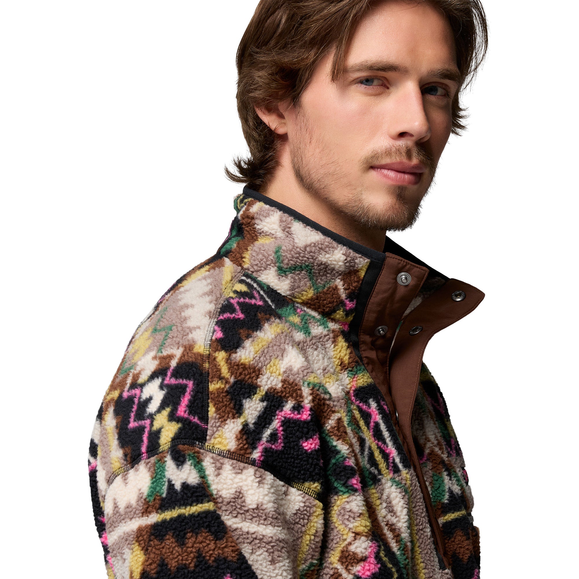 Men's Helvetia II Printed 1/2 Snap Fleece - Black