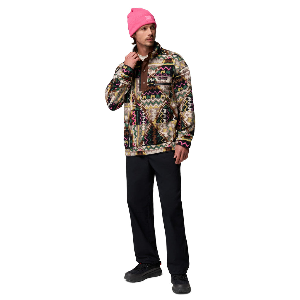 Men's Helvetia II Printed 1/2 Snap Fleece - Black