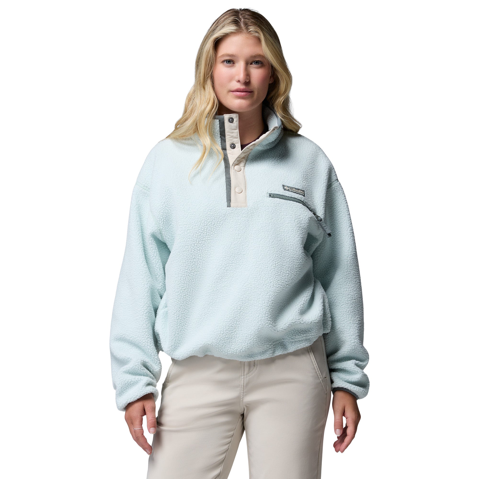 Women's Helvetia II Cropped 1/2 Snap Fleece - Light Green