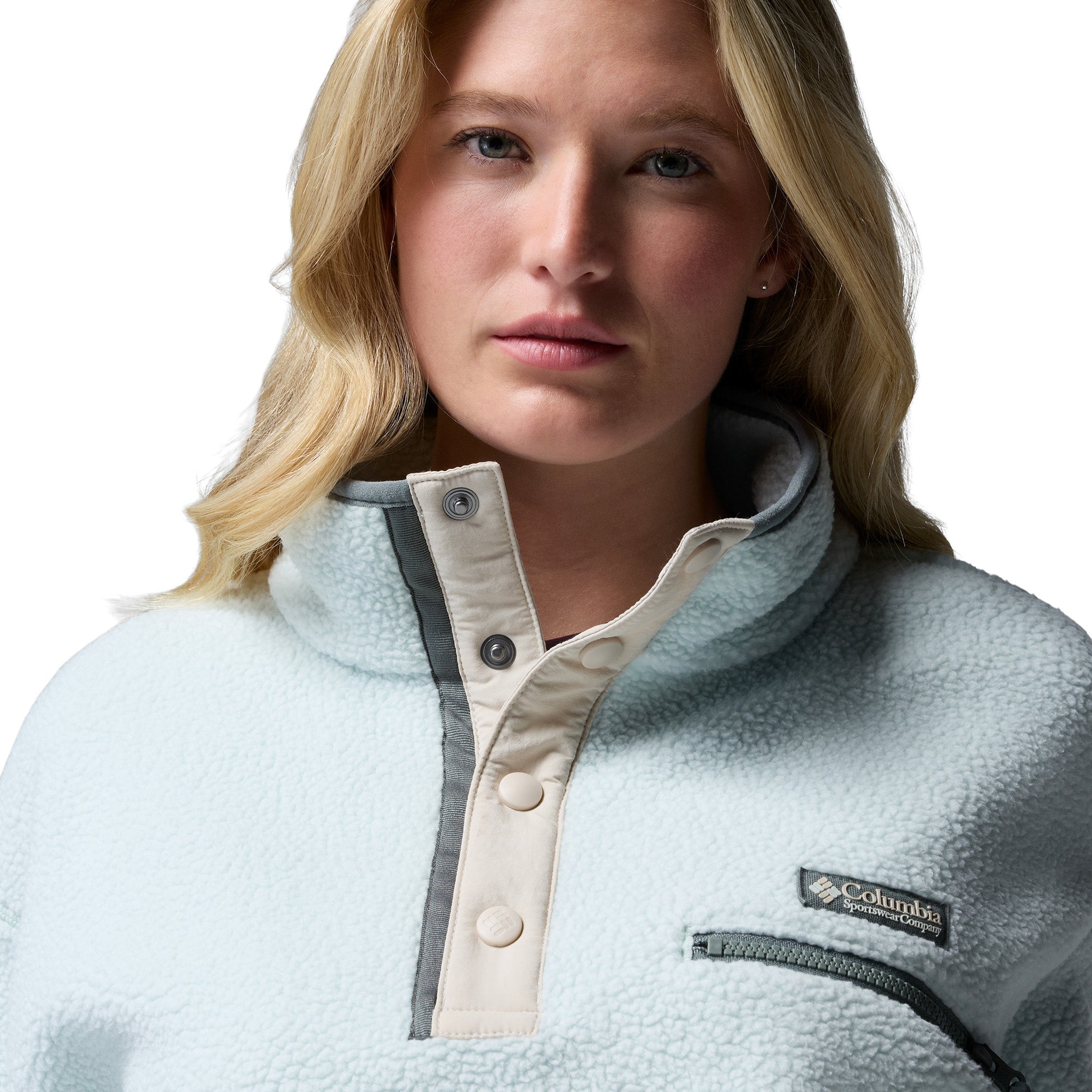Women's Helvetia II Cropped 1/2 Snap Fleece - Light Green