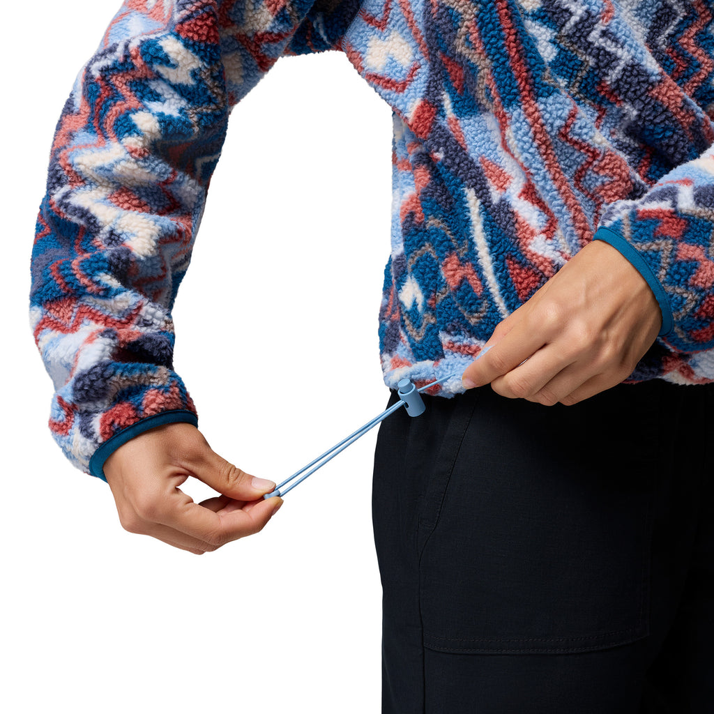 Women's Helvetia II Printed Cropped 1/2 Snap Fleece - Blue / Geometric