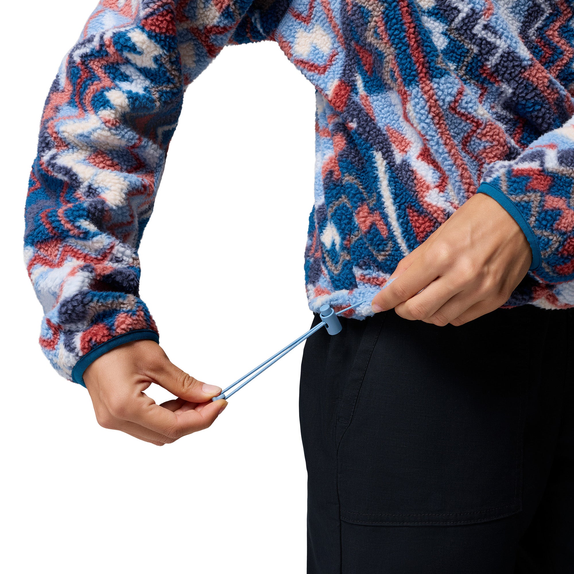 Women's Helvetia II Printed Cropped 1/2 Snap Fleece - Blue / Geometric
