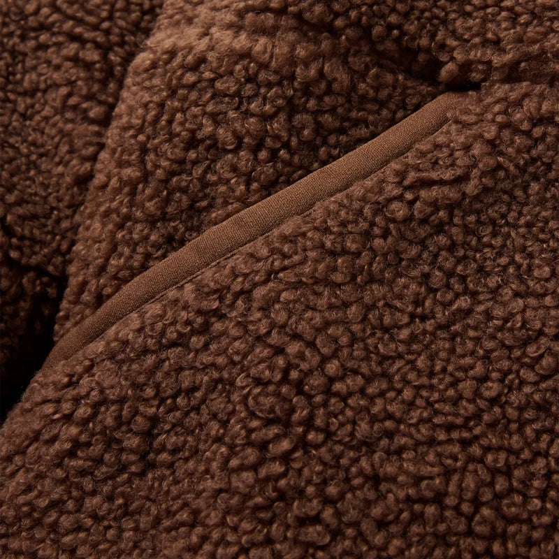 Women's Ravi Recycled 1/2 Zip Sherpa Fleece - Brown
