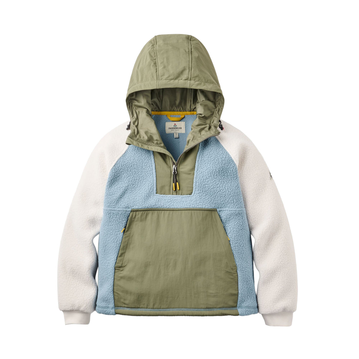 Women's Alexander Hooded 1/2 Zip Fleece - Green / White