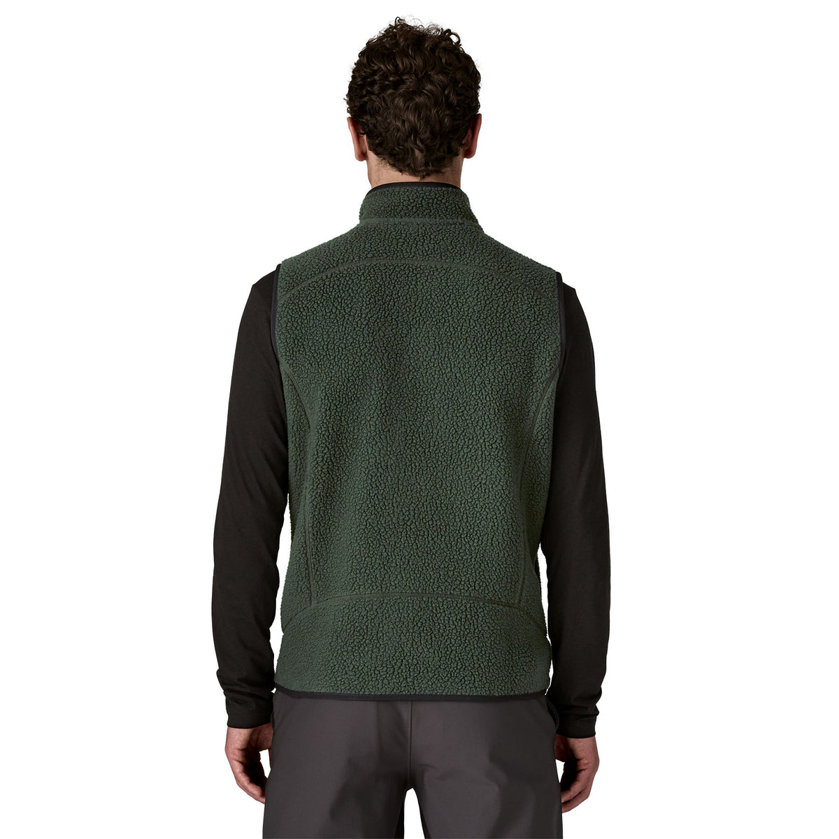Men's Retro Pile Fleece Vest - Dark Green