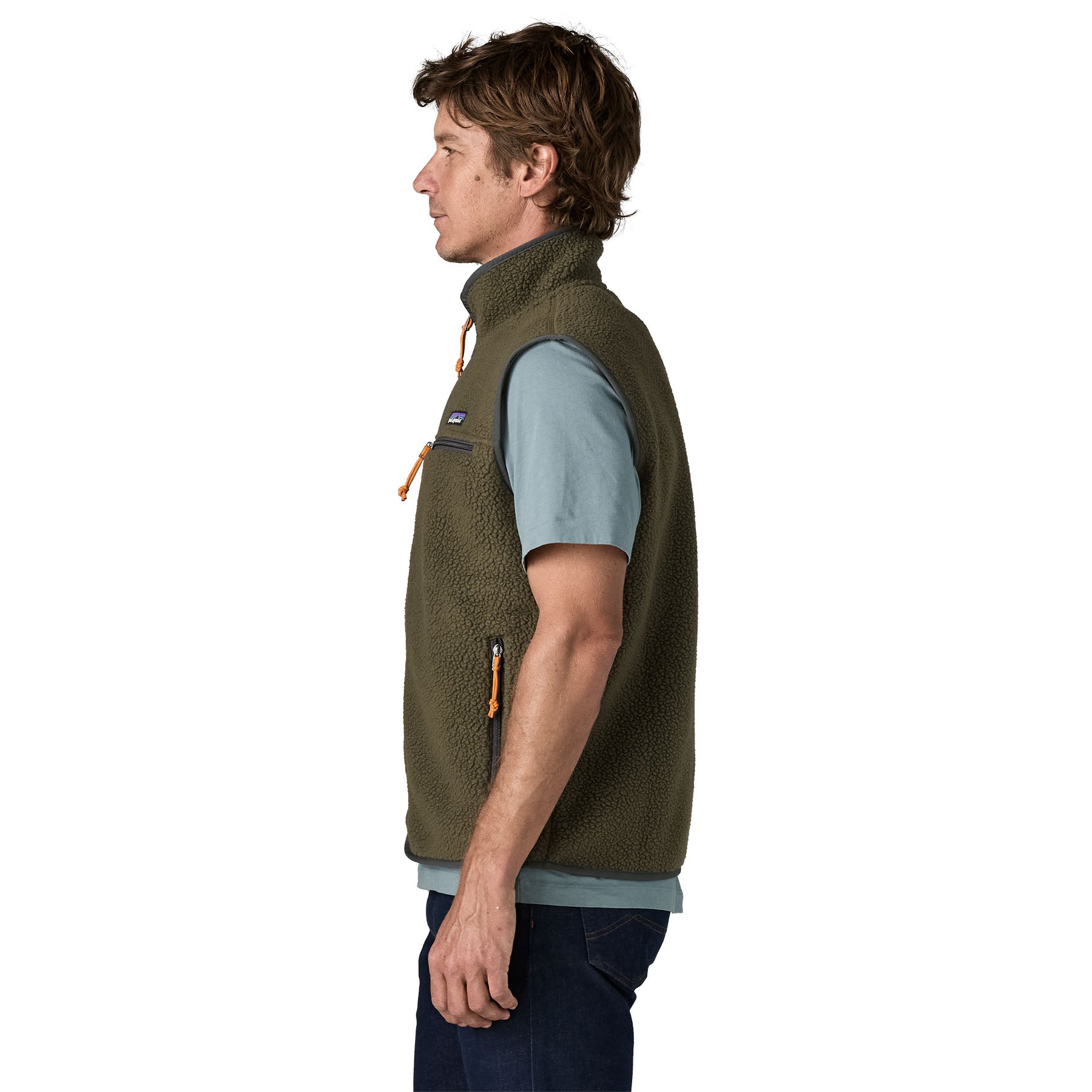 Men's Retro Pile Fleece Vest - Green