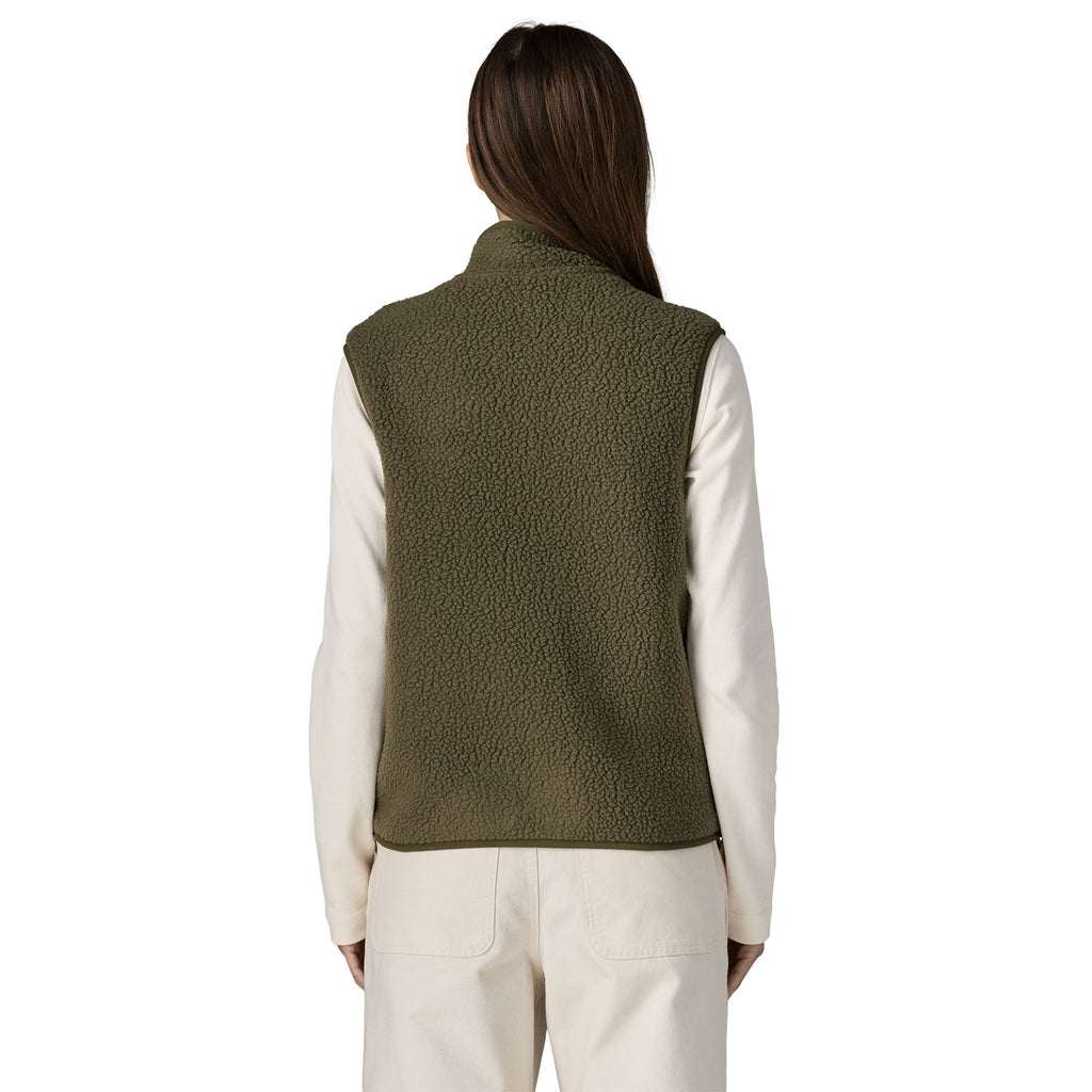 Women's Retro Pile Fleece Vest - Green