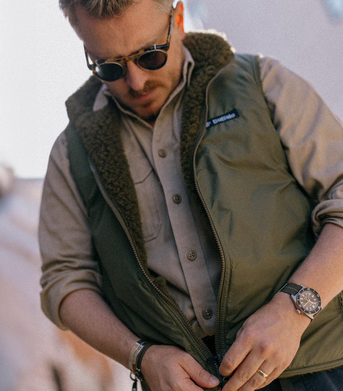 Men's Reversible Gilet - Green