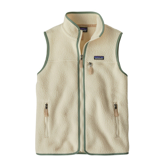 Women's Retro Pile Fleece Vest - Cream