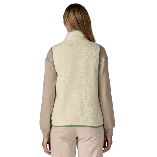 Women's Retro Pile Fleece Vest - Cream