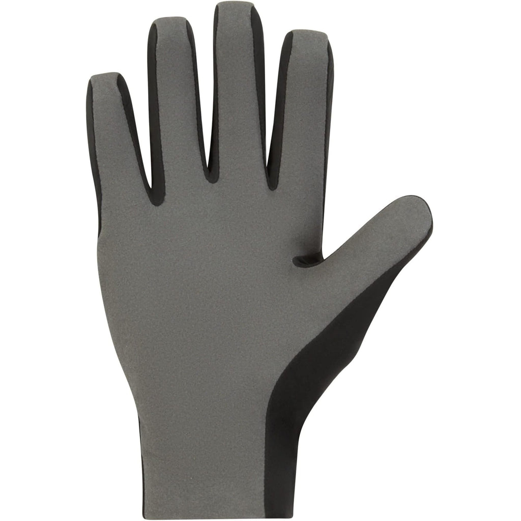 A single gray work glove with black grip panels on the back of the hand and along the edges of the fingers, shown against a plain white background.