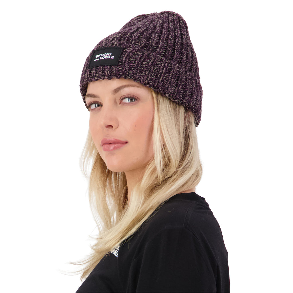 Women’s Triple Treat Merino Beanie – Purple