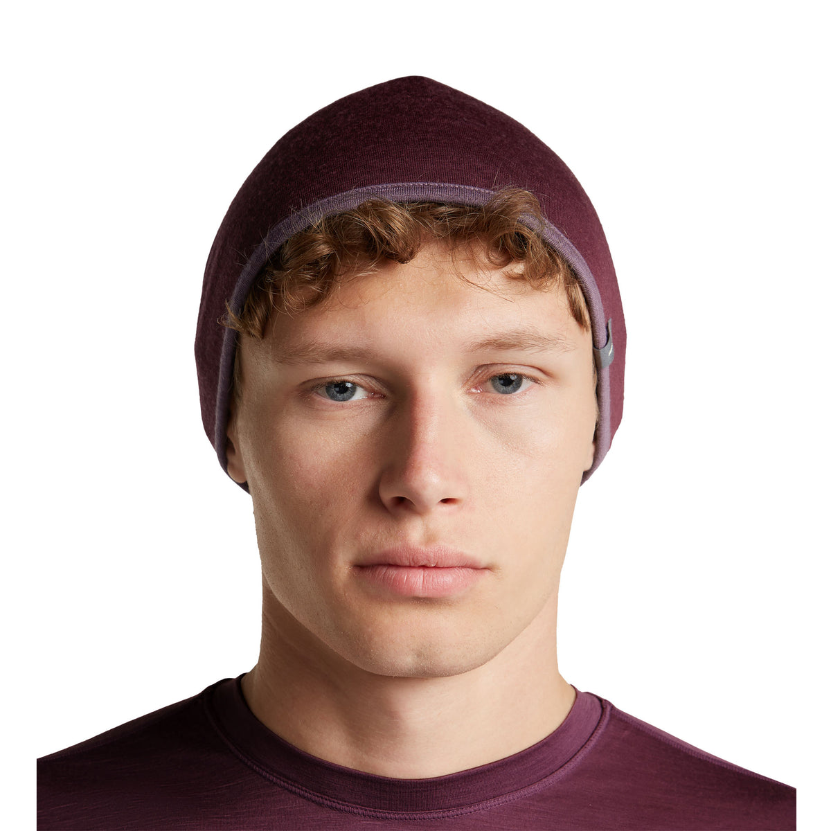 Unisex Reversible Merino Beanie - Purple