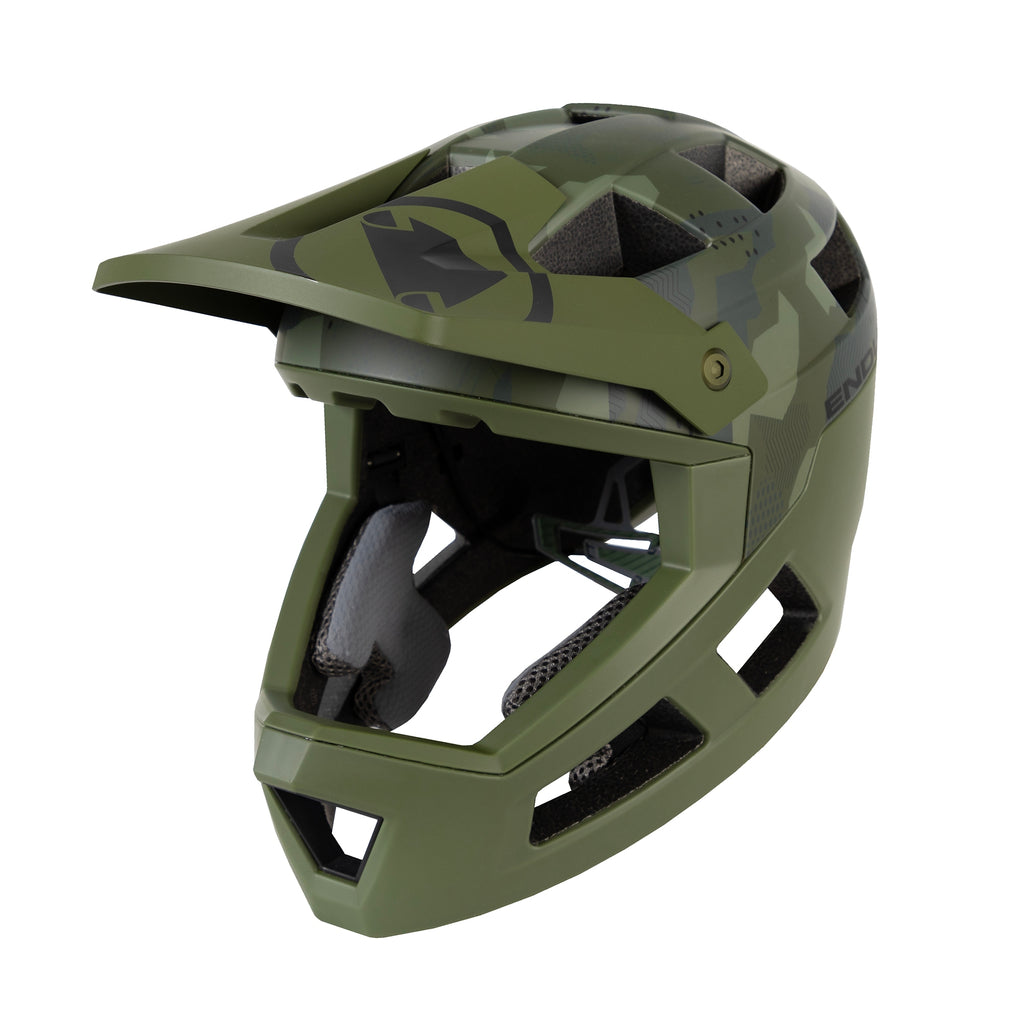 Kids' SingleTrack Full Face MTB Helmet - Green