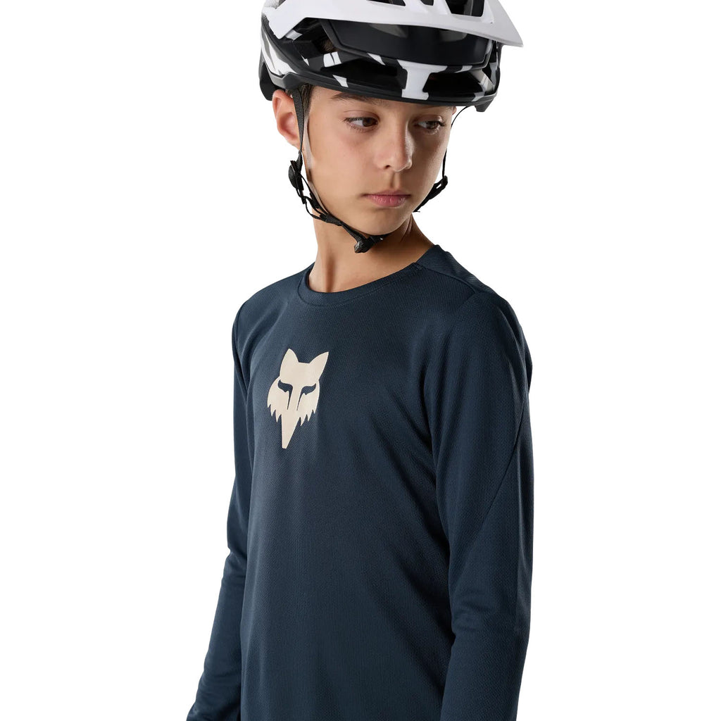 Kids' Ranger Fox Head Long-Sleeve Jersey - Navy