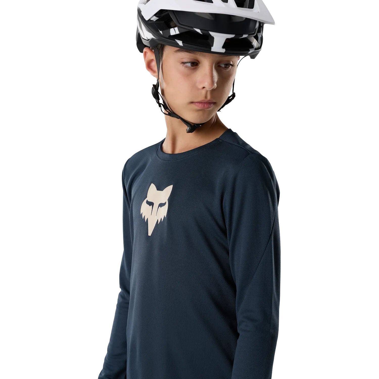 Kids' Ranger Fox Head Long-Sleeve Jersey - Navy