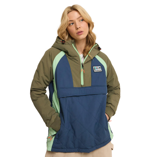 Women's Ocean Insulated 1/2 Zip Jacket - Green / Navy