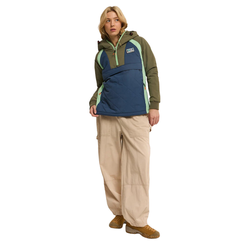 Women's Ocean Insulated 1/2 Zip Jacket - Green / Navy