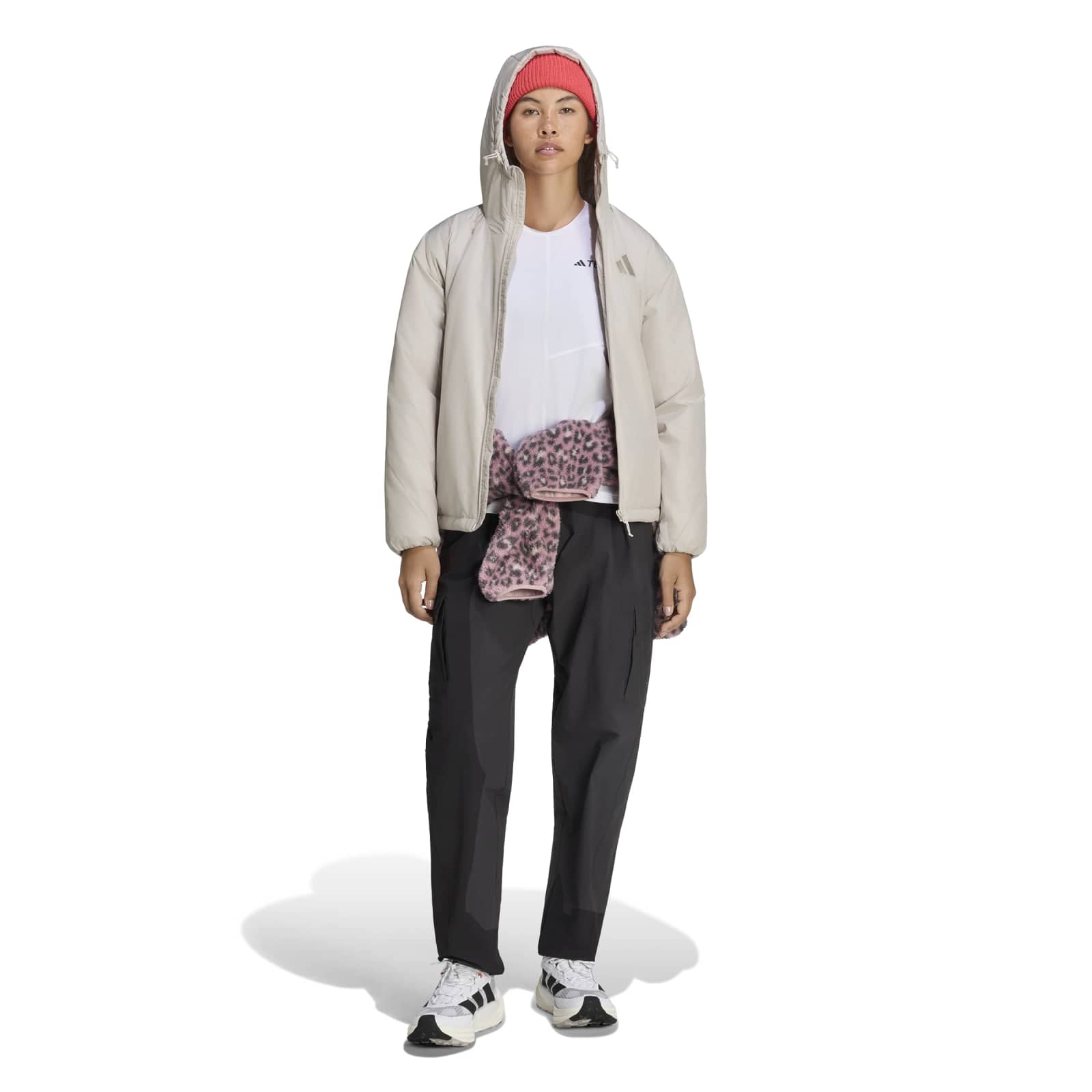 Women's Multi Primaloft Insulated Hooded Jacket - Cream
