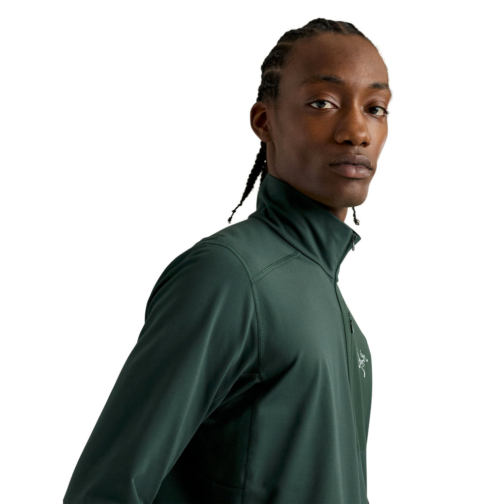 Men's Rho Lightweight Zip Neck Base Layer - Dark Jade