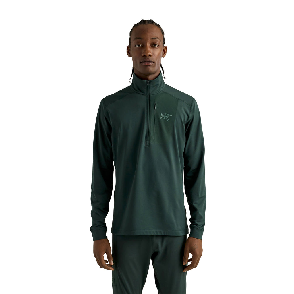 Men's Rho Lightweight Zip Neck Base Layer - Dark Jade
