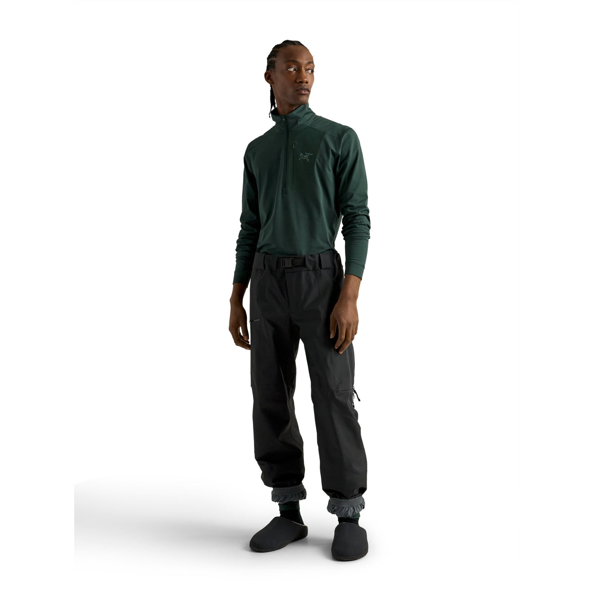 Men's Rho Lightweight Zip Neck Base Layer - Dark Jade