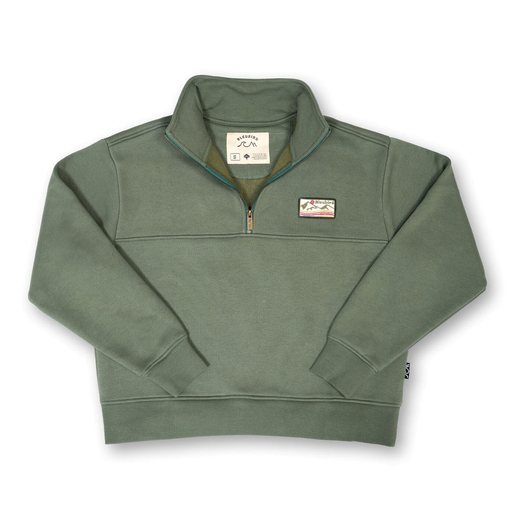 Women's Bracken Cropped 1/4 Zip Crew - Green