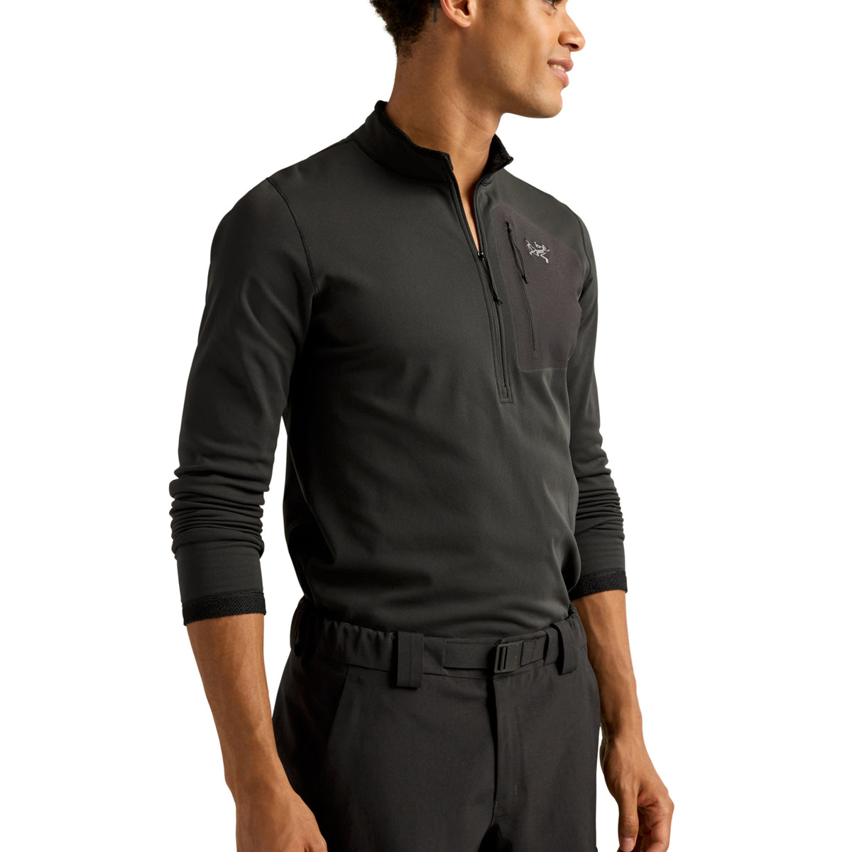 Men's Rho SV Zip Neck - Black