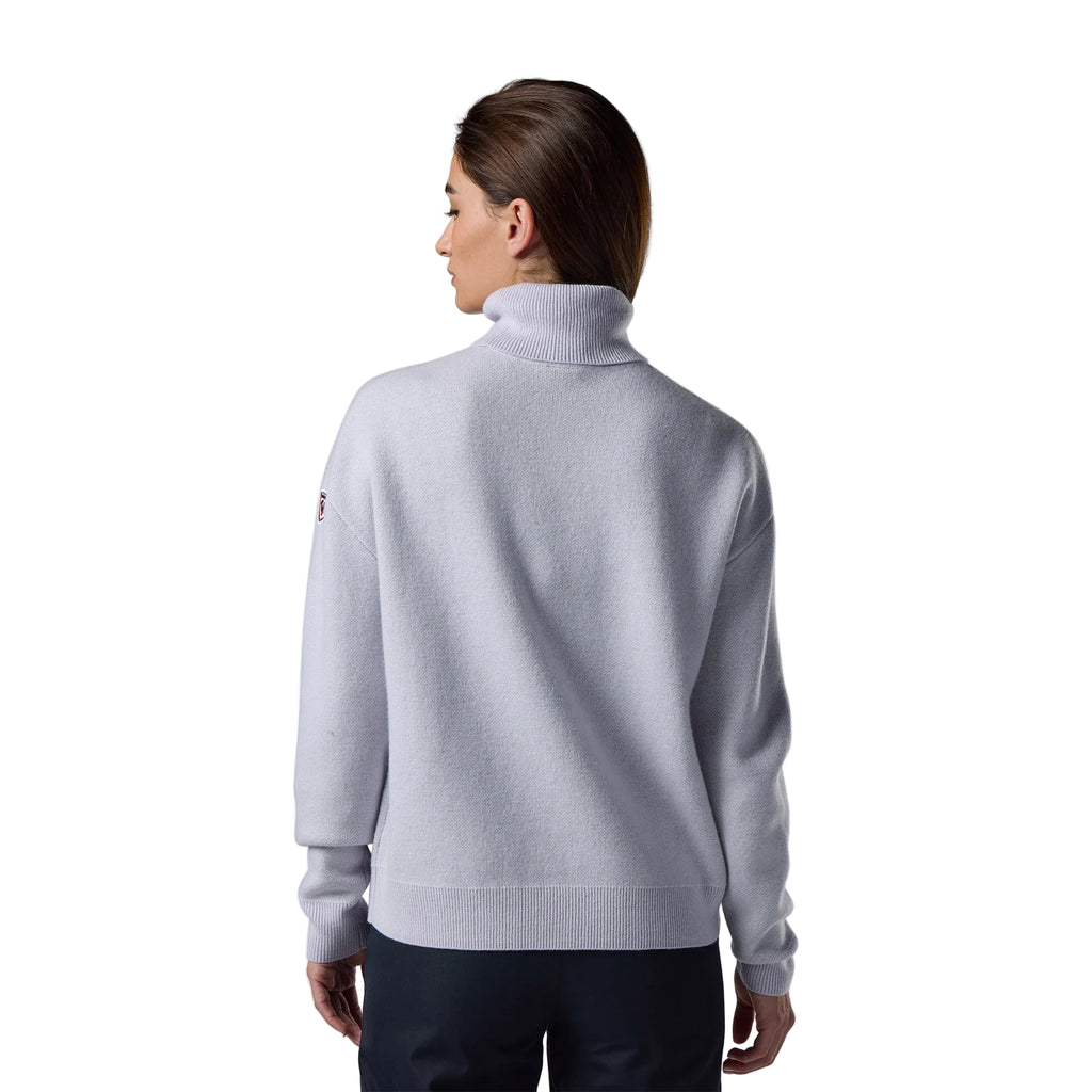 Women's Patterned Turtle Neck Sweater - Silver