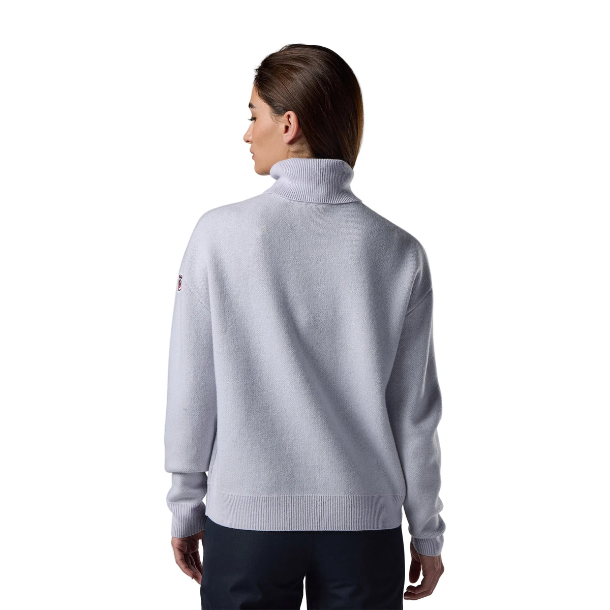Women's Patterned Turtle Neck Sweater - Silver
