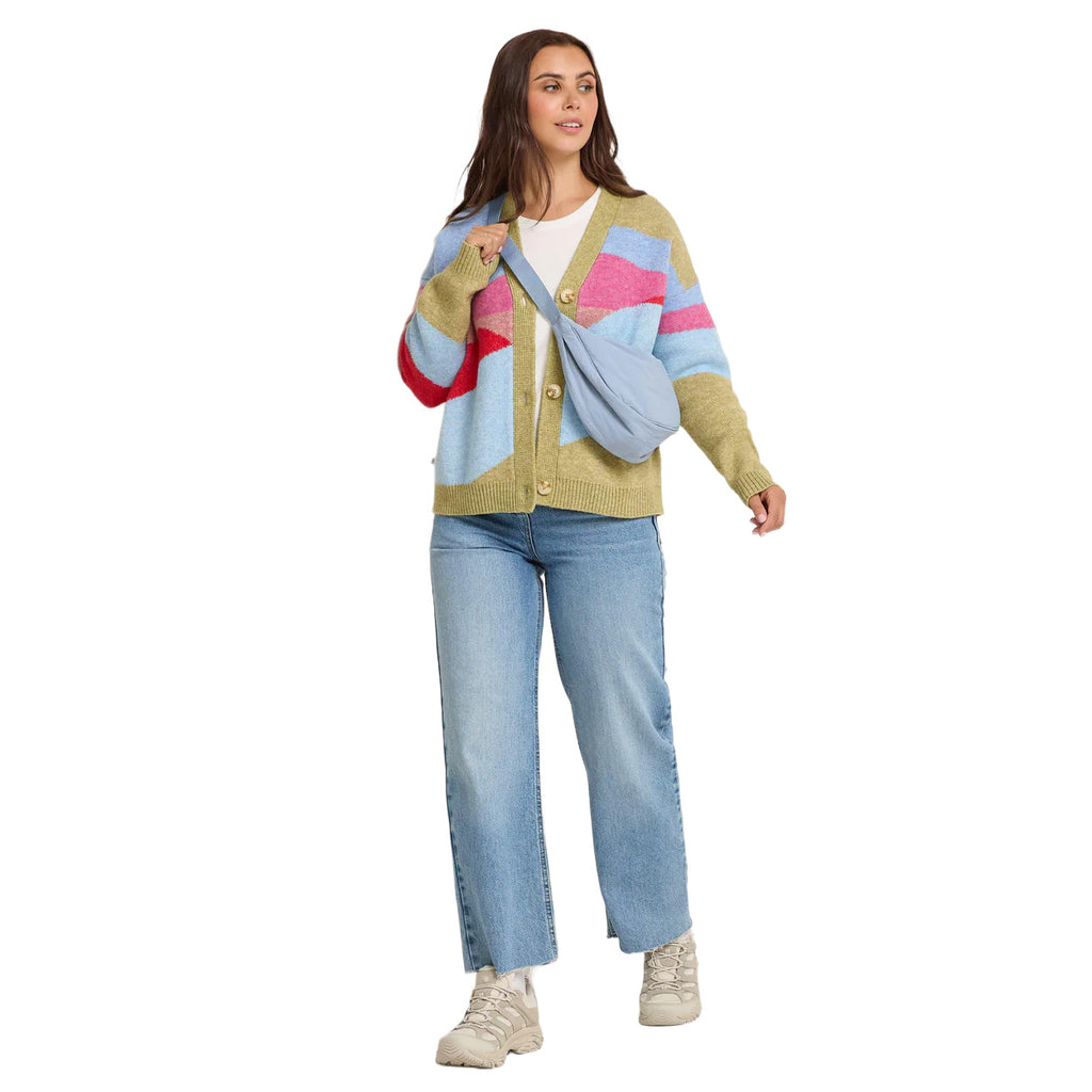 Women's Scenic Knitted Cardigan - Green
