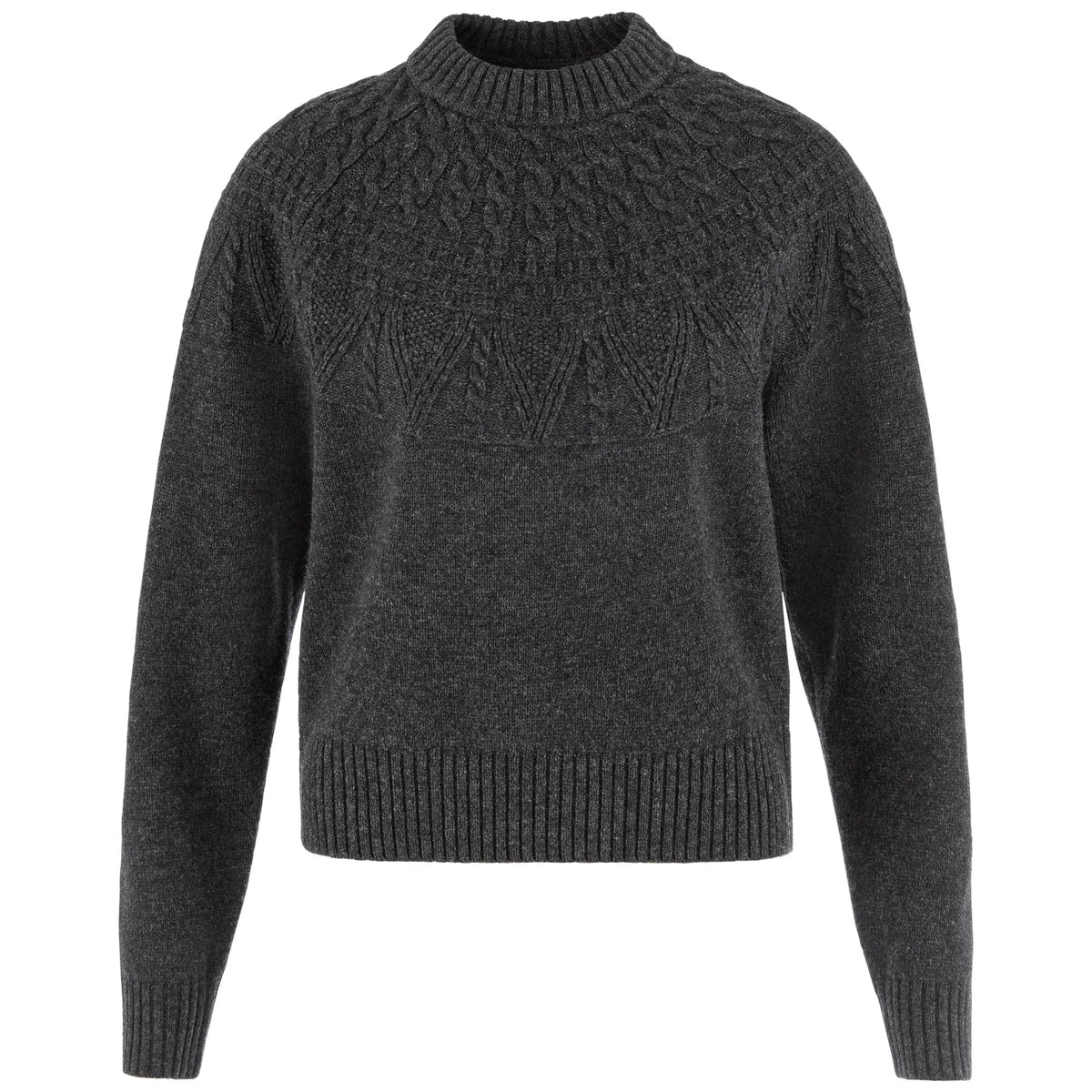 Women's Ovik Solid Jacquard Knit Sweater - Grey