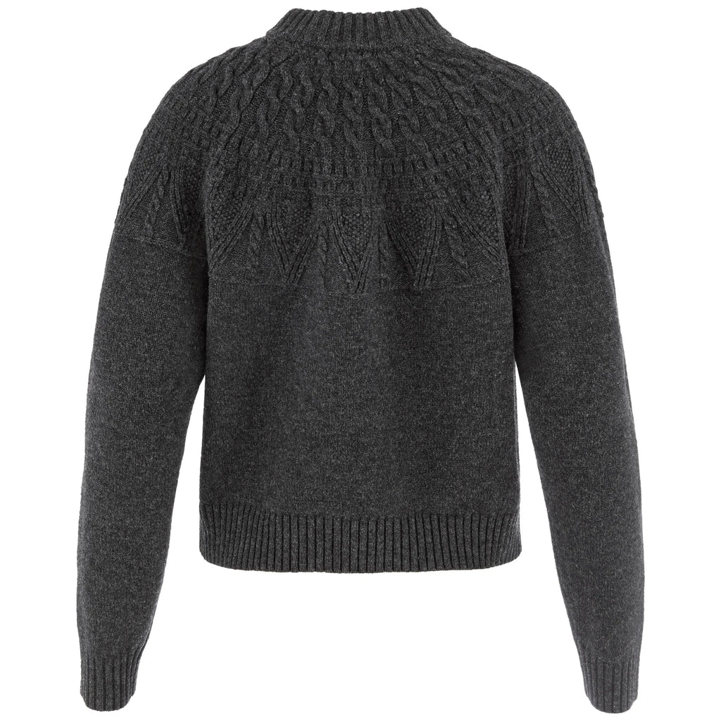 Women's Ovik Solid Jacquard Knit Sweater - Grey