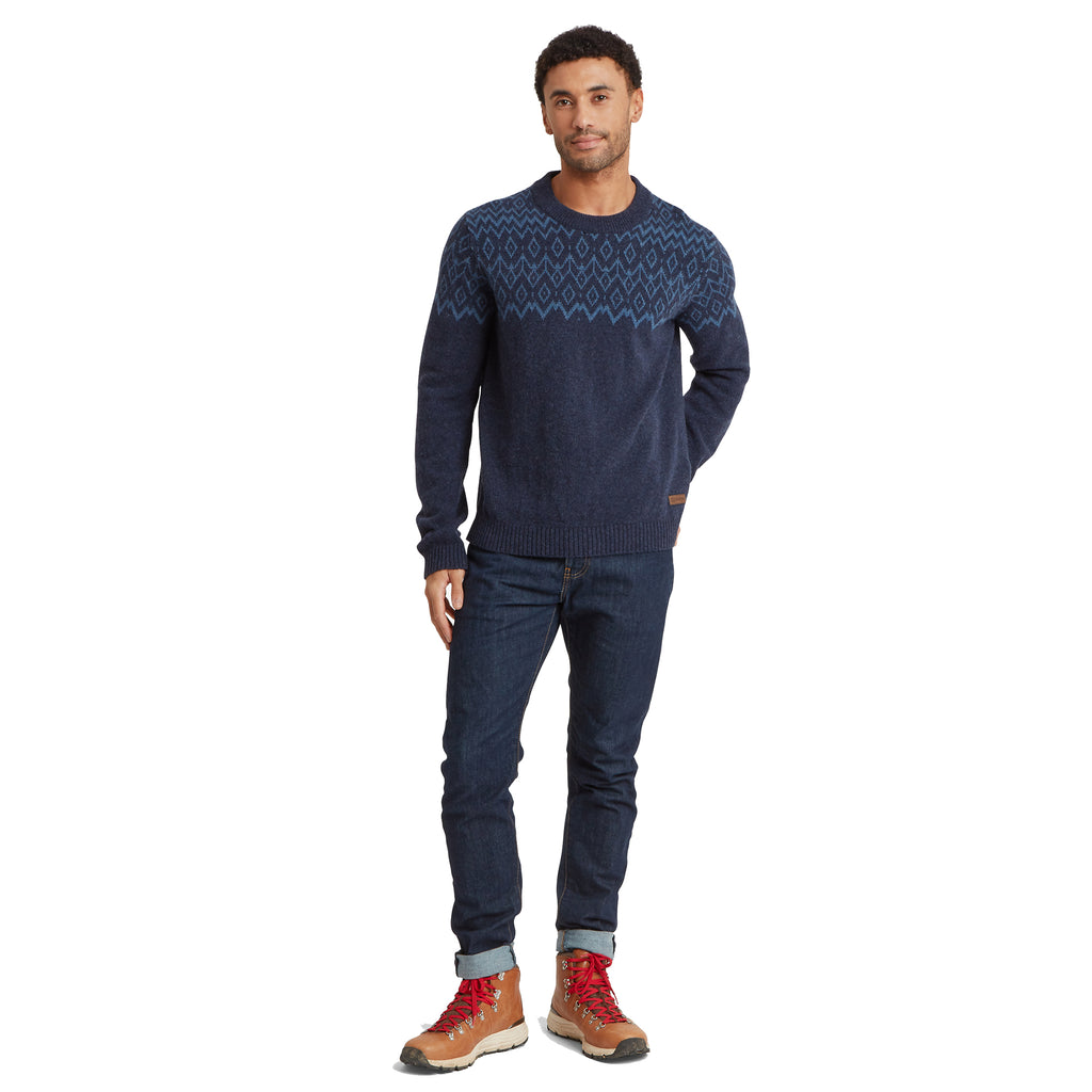 Men's Dipak Crew Neck Jumper - Navy
