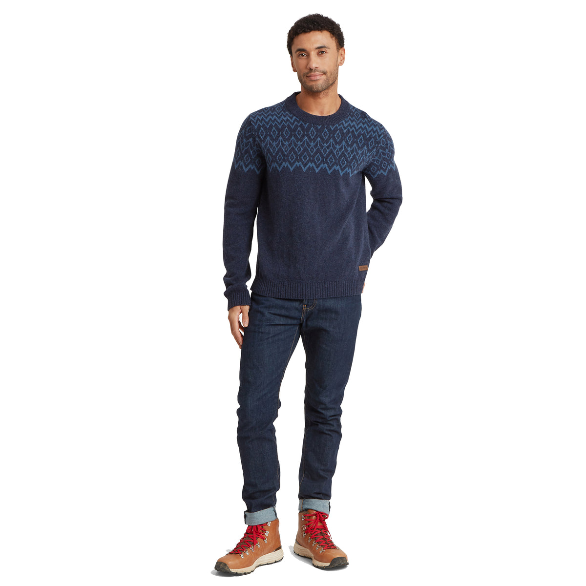 Men's Dipak Crew Neck Jumper - Navy