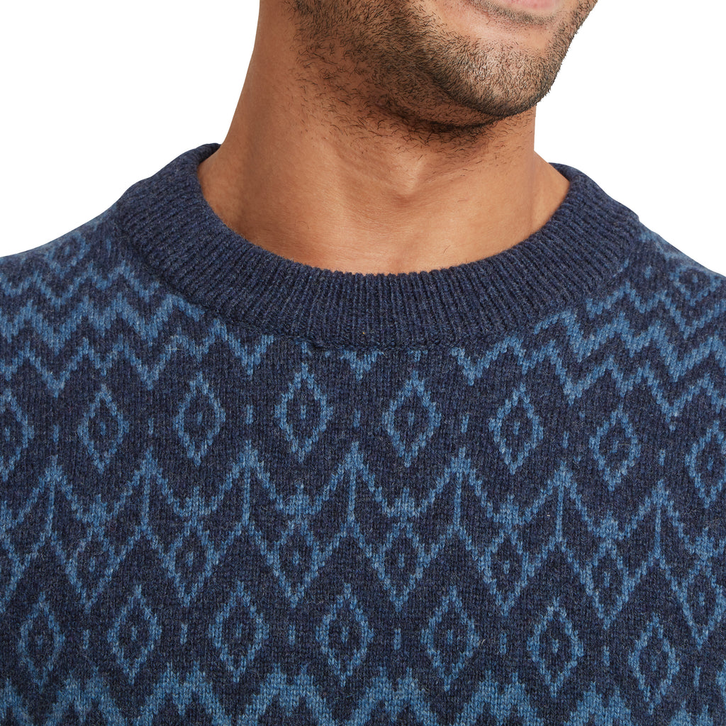 Men's Dipak Crew Neck Jumper - Navy