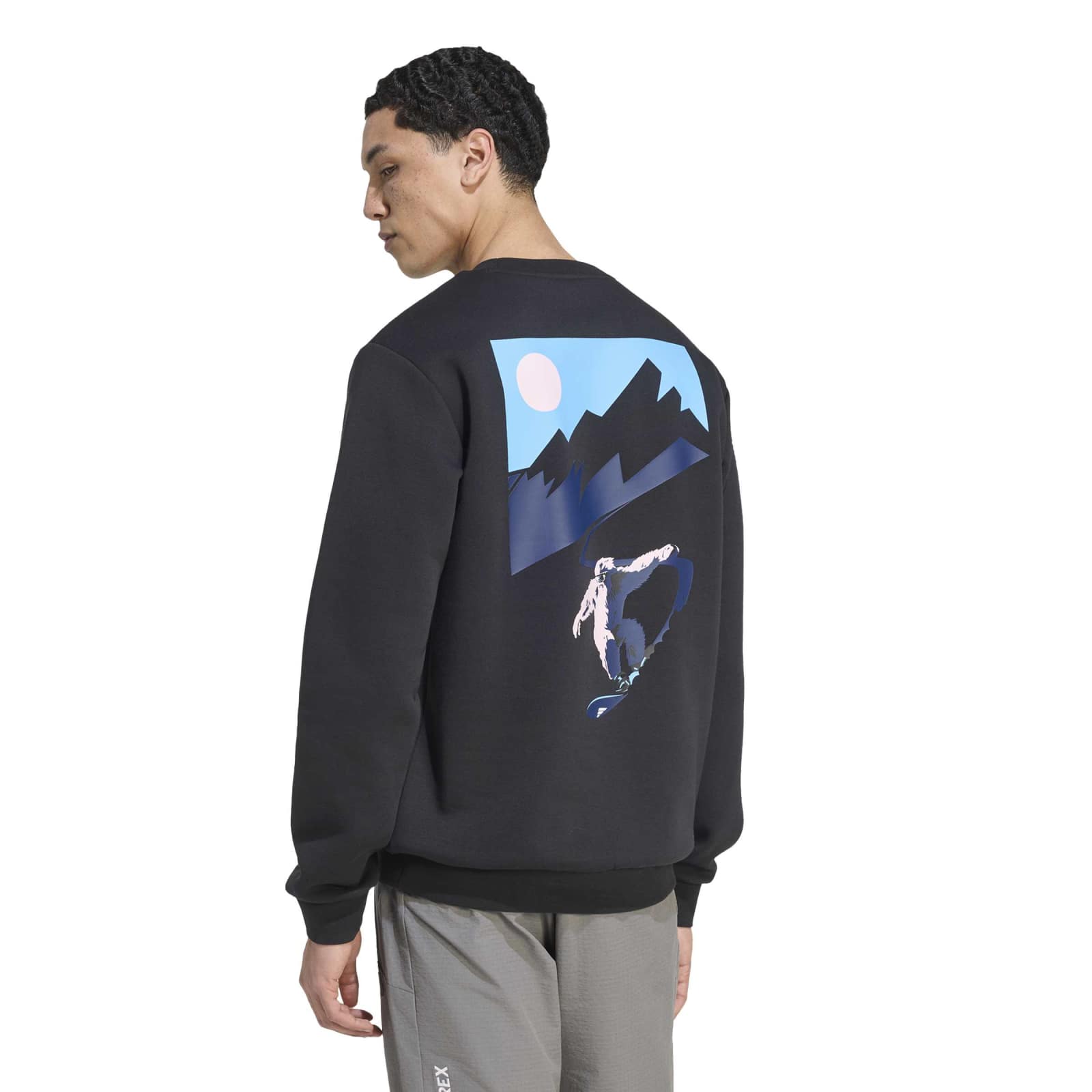 Men's Snow Sport Graphic Crew Sweatshirt - Black