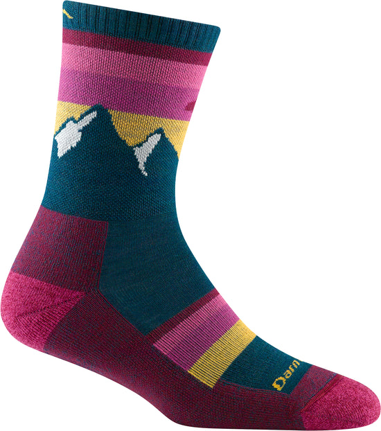 Women's Sunset Ledge Micro Crew Midweight Hiking Socks - Blue / Pink