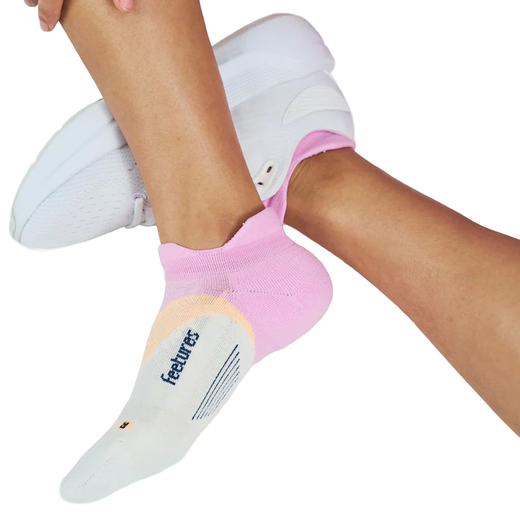 Unisex Elite Light Cushion No Show Tab Socks - Pink
