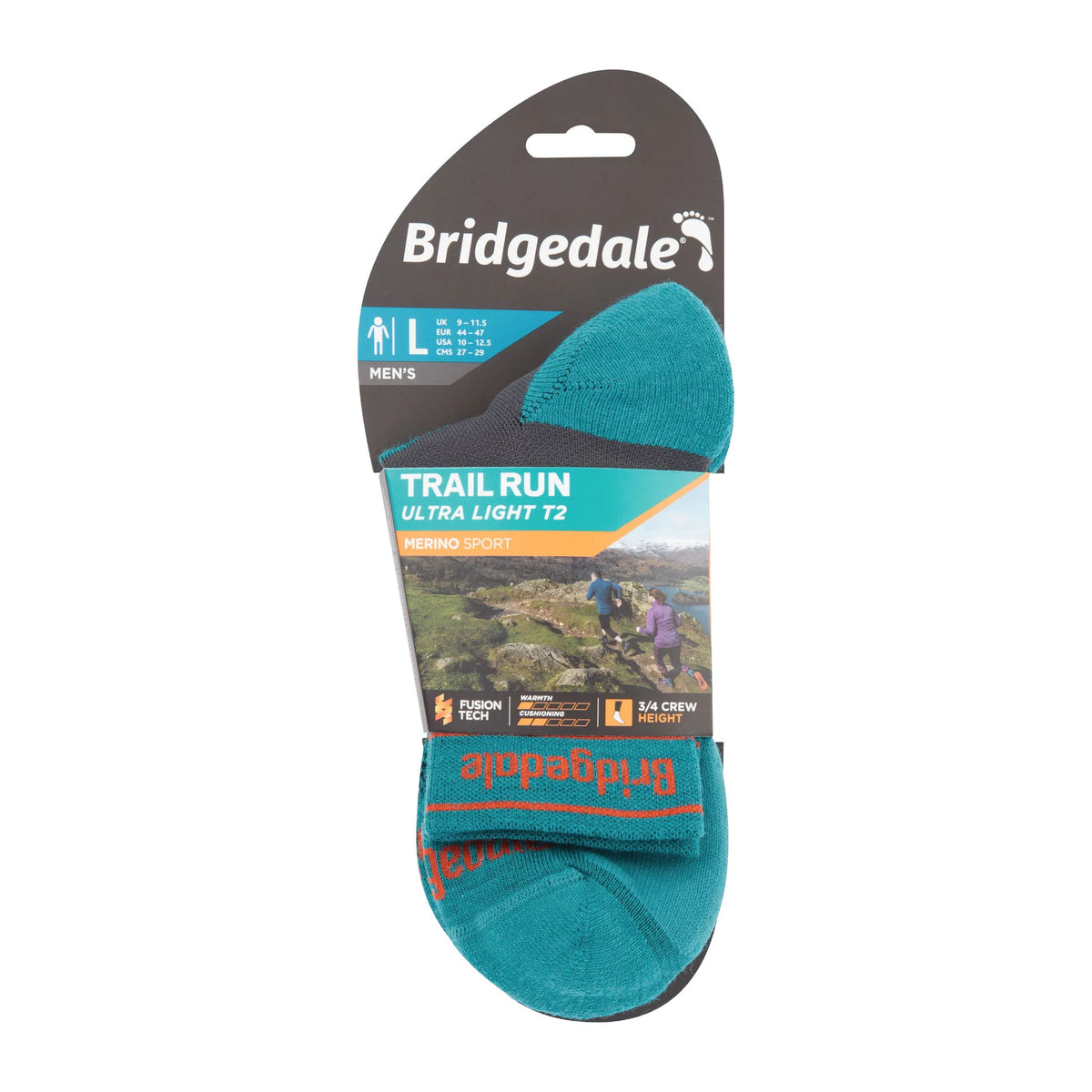 Men's Merino Sport Lightweight T2 Crew Socks - Green