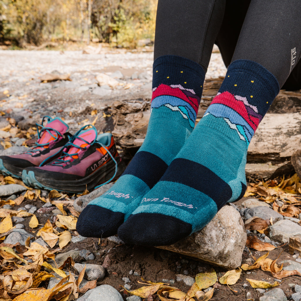 Women's Mirror Lake Micro Crew Midweight Hiking Socks - Green