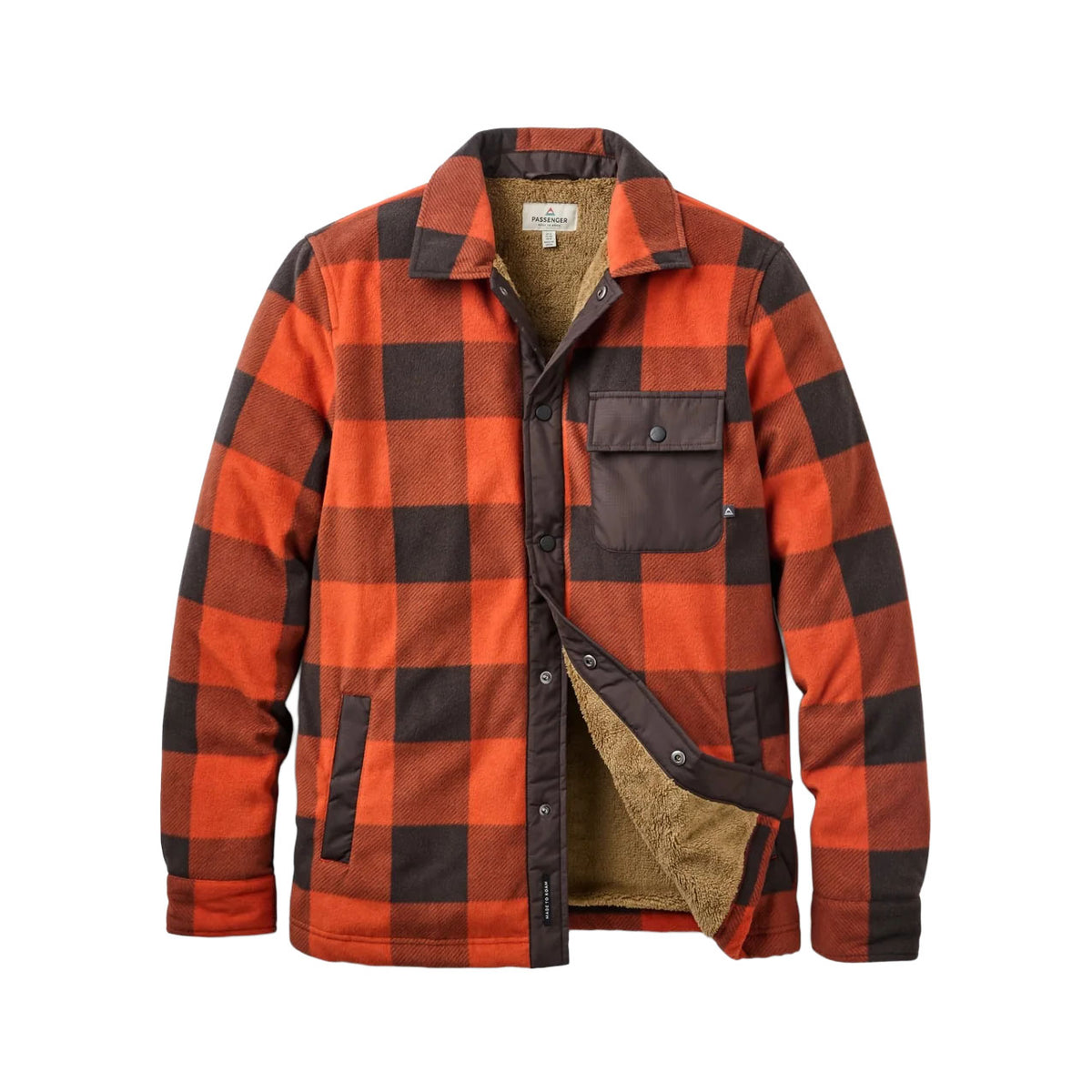 Men's Firelight Sherpa Lined Overshirt – Orange